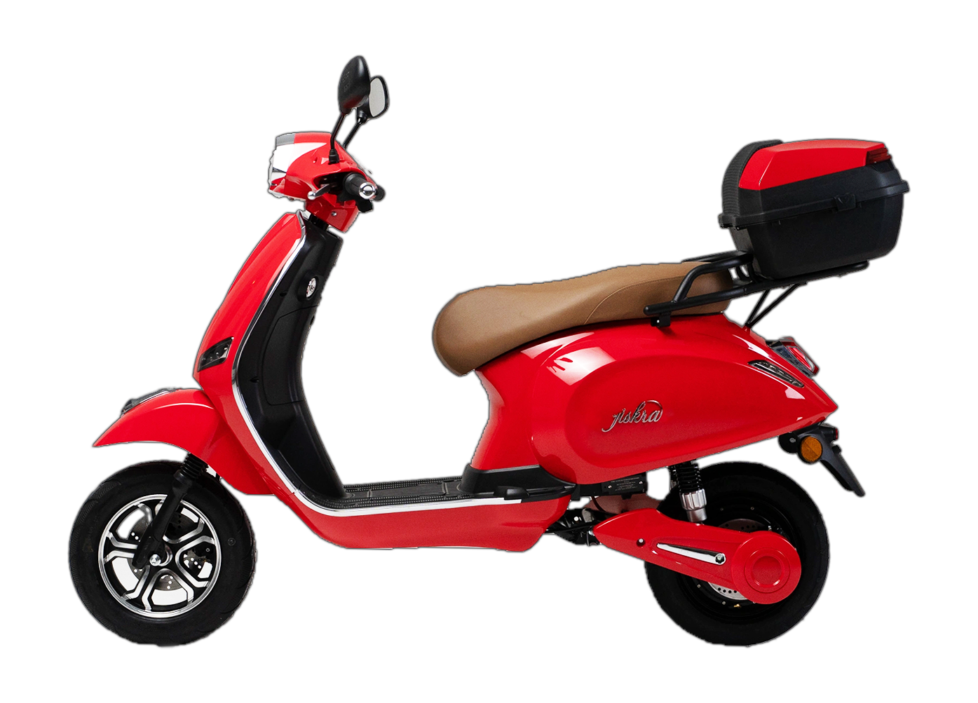 color:red | Jiskra Rosa červený elektroskútr - stylový elektromobil 45 km/h